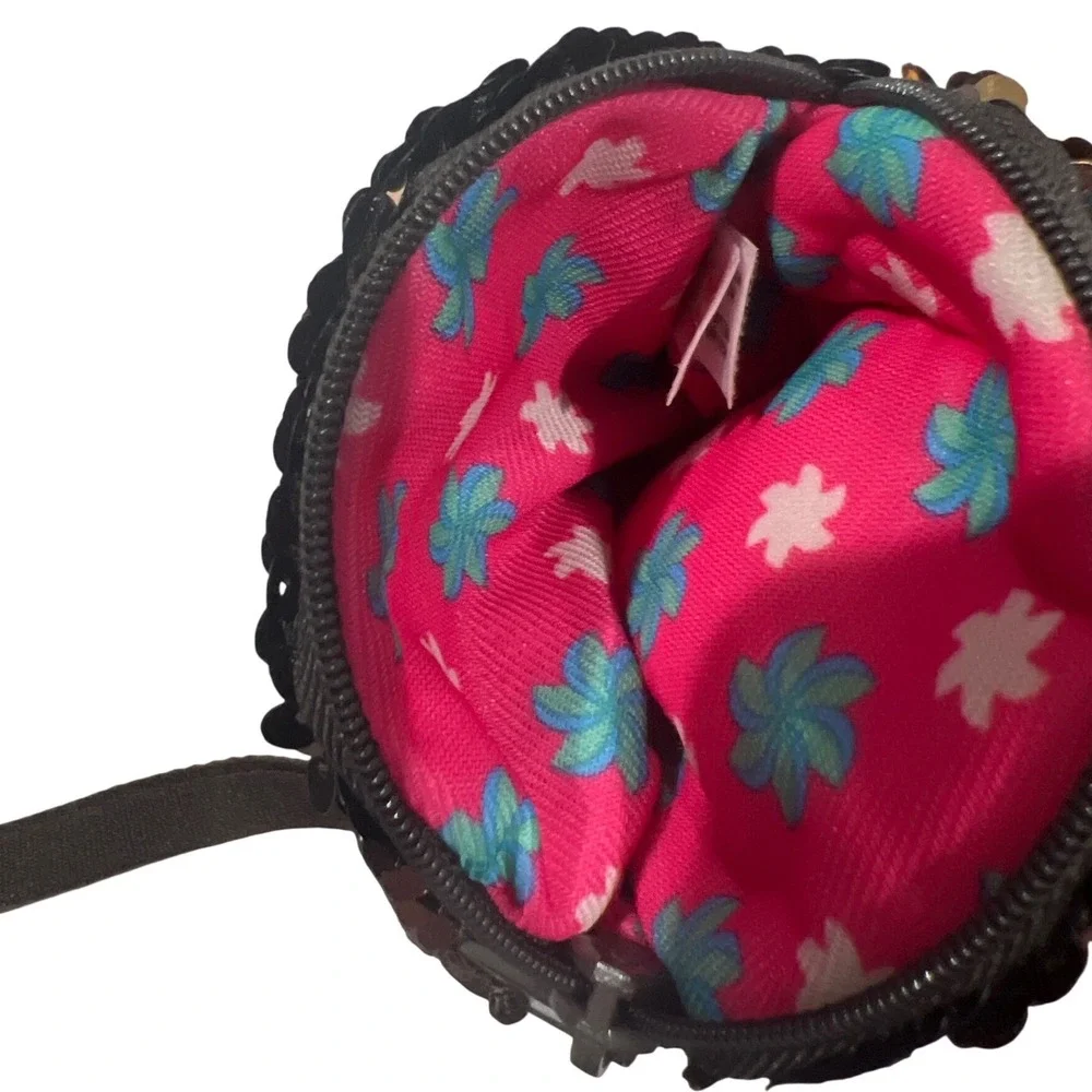 Ty Beanie Boos Dangler Sloth Flippable Sequin‎ Coin Purse Wristlet Brown Gold